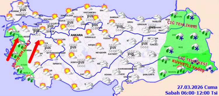 Yurt Genelinde Yağış ve Fırtına Uyarısı!