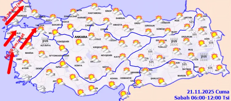 Yurtta Hava Durumu: Kuvvetli Rüzgar ve Yağışlar!