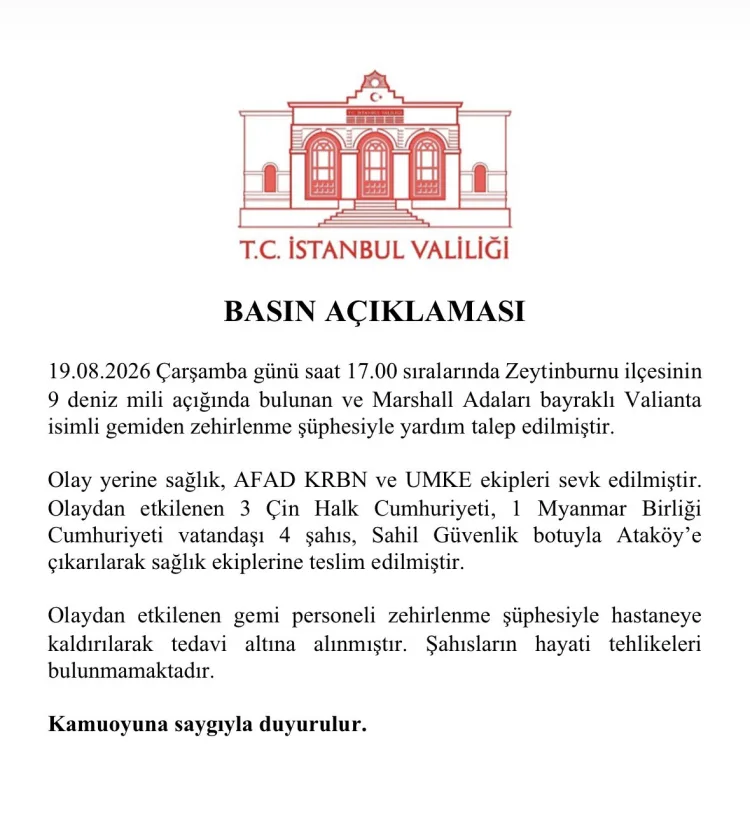 Zeytinburnu’nda Gemide Zehirlenme Şüphesi!