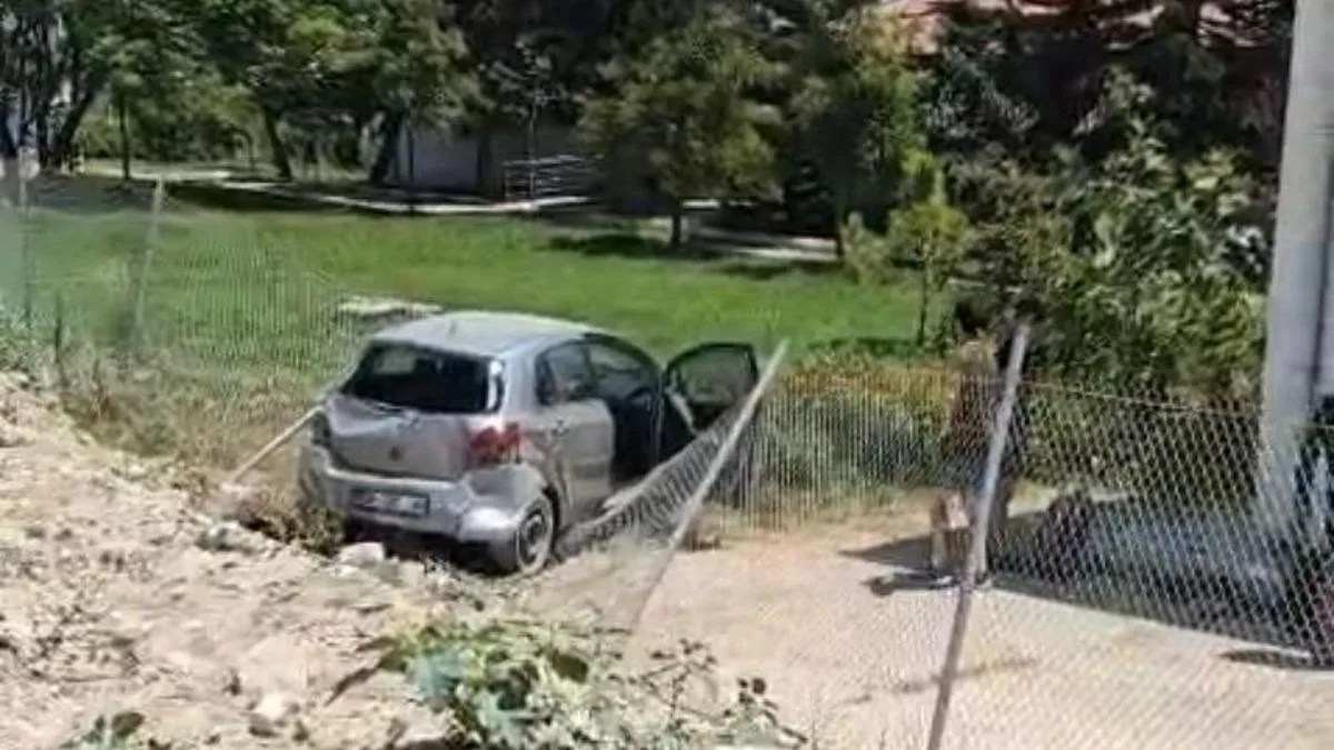 Zincirleme Kaza: Otomobil Enstitü Bahçesine Düştü!