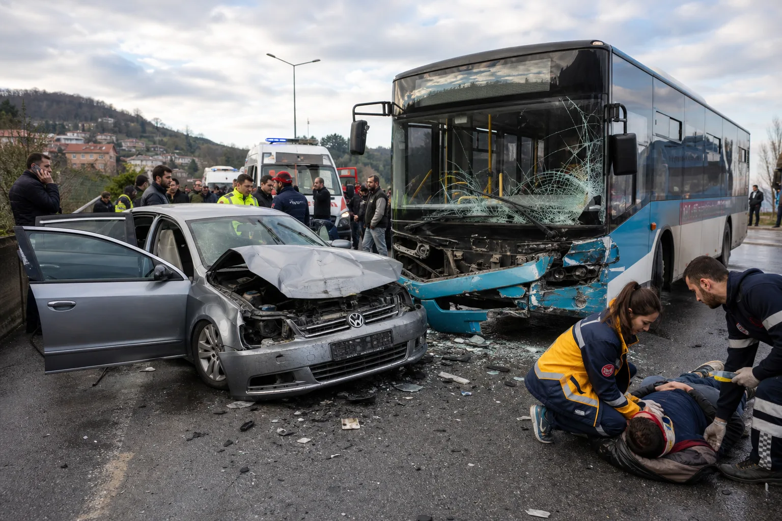 Zonguldak’ta Otobüs ve Araç Çarpıştı: 7 Yaralı